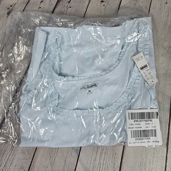 J. Crew Broken-in jersey button-front tank top with ruffle trim CK292 M NWT - Picture 10 of 10
